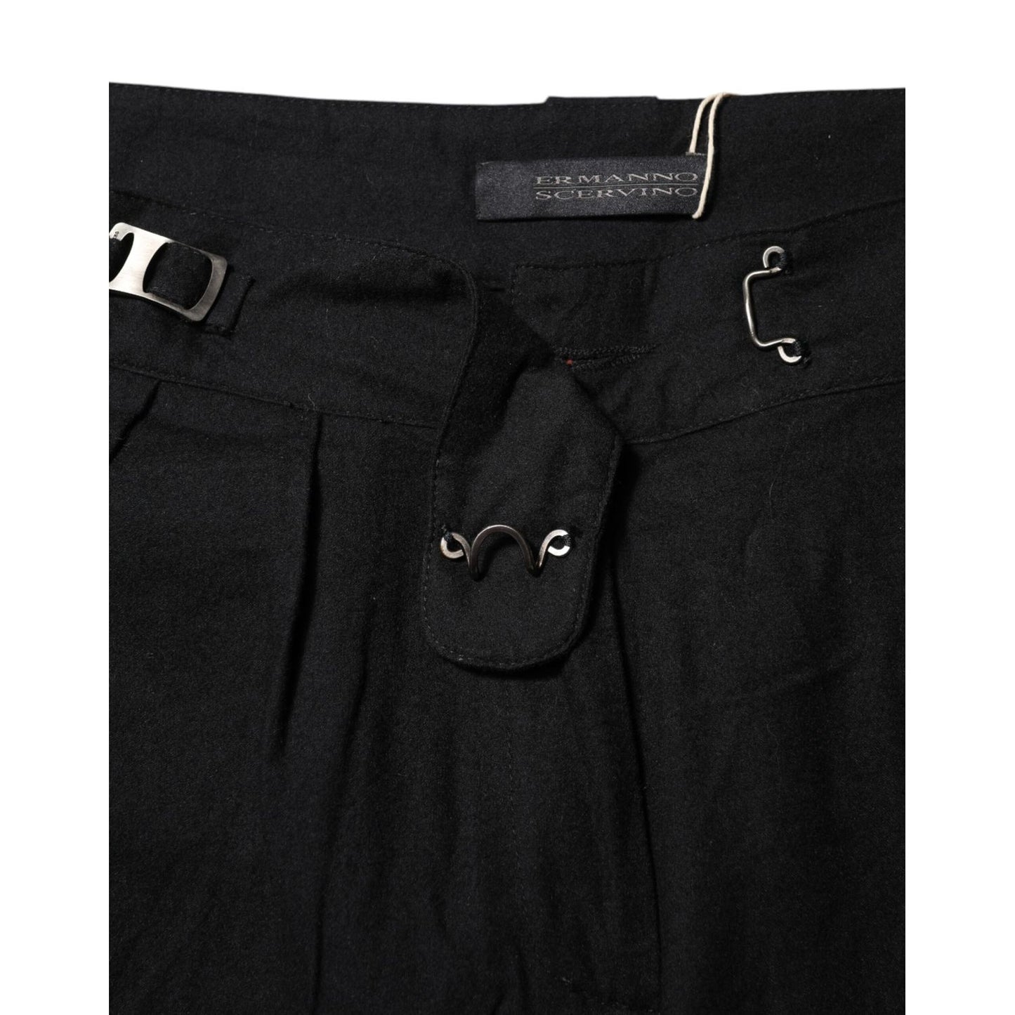 Ermanno Scervino Black Straight Fit High Waist Pants