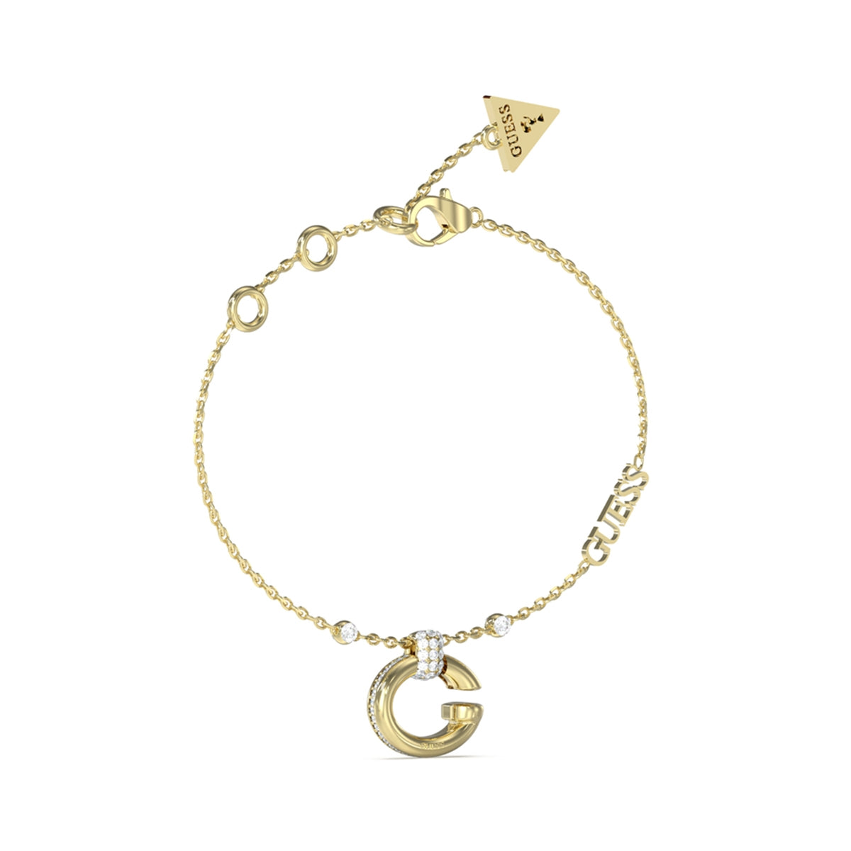 GUESS JEWELS JEWELRY Mod. JUBB04519JWYGS gold bracelet with logo and decorative stones