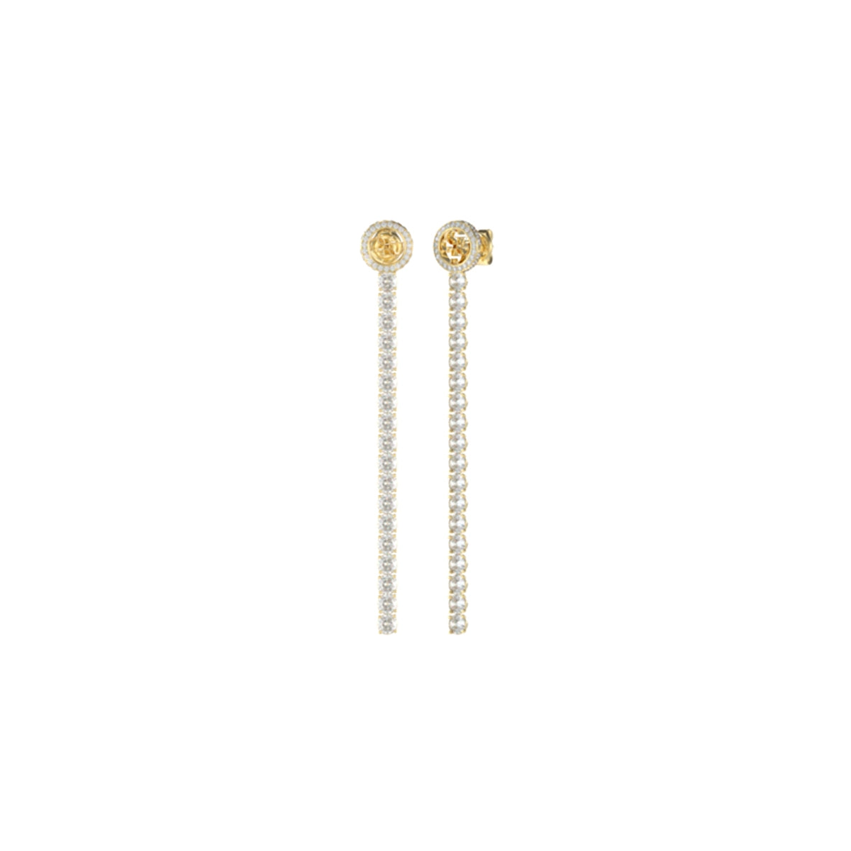 GUESS JEWELS JEWELRY Mod. JUBE05144JWYGT-U, elegant gold chain earrings with crystal details for stylish accessorizing.