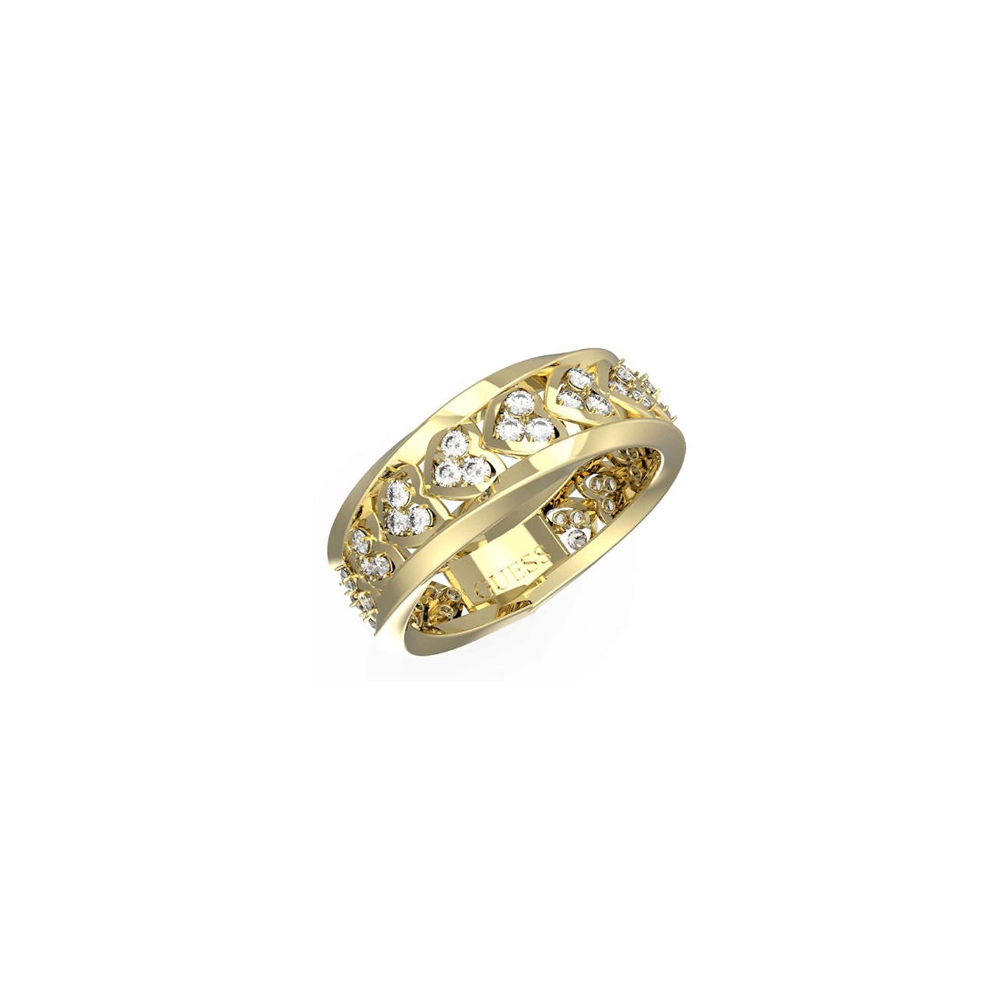 Gold ring from GUESS JEWELS JEWELRY Mod. JUBR04605JWYG54 featuring sparkling gemstones.