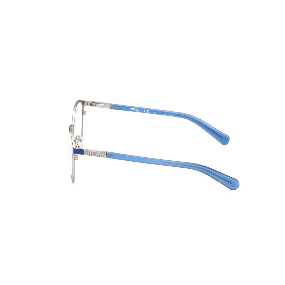 Side view of Guess Blue Metal Frames, women's glasses, model GU8254-54092, with blue color and metal material, UV filter 3.