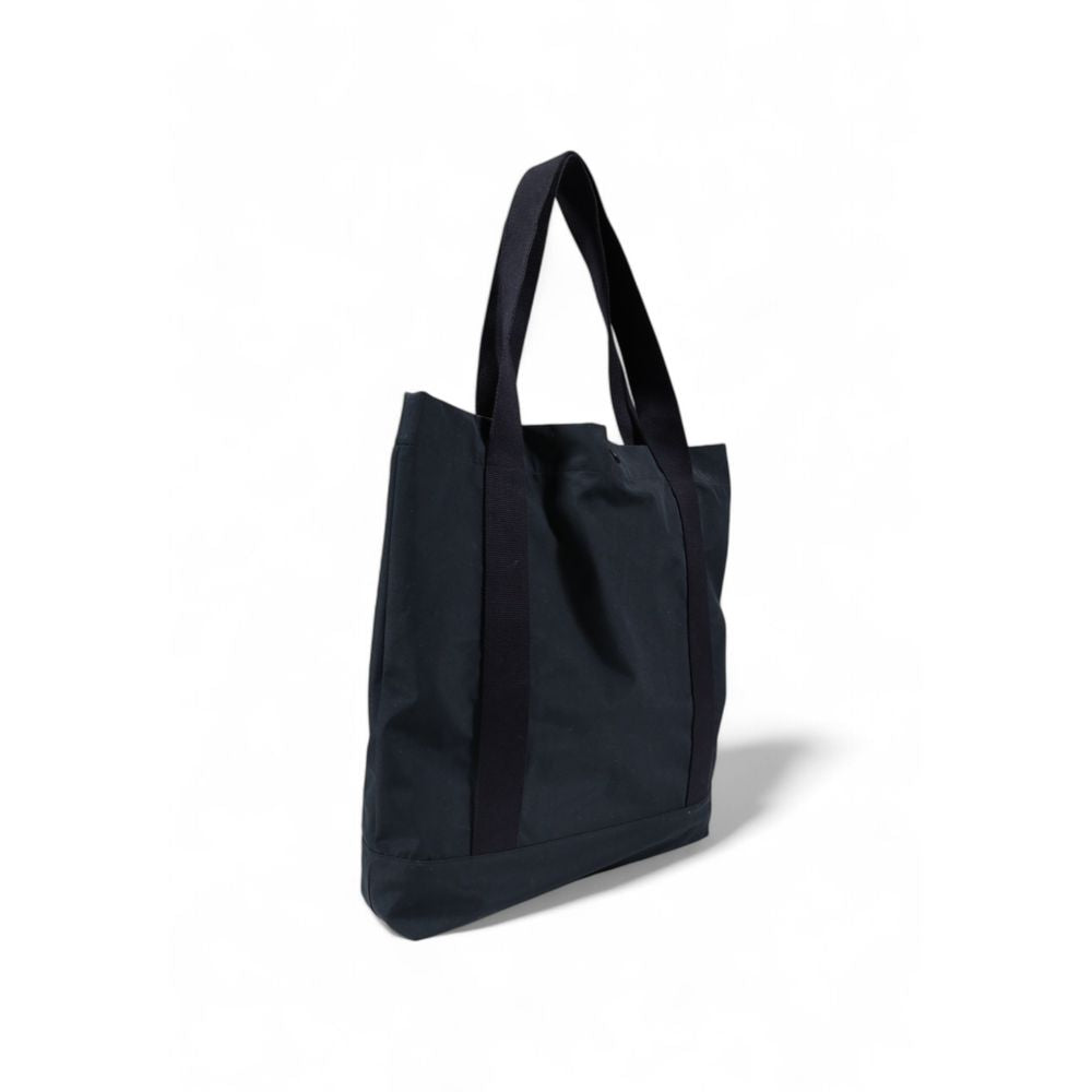 Black shopper bag with handles, perfect for carrying essentials.