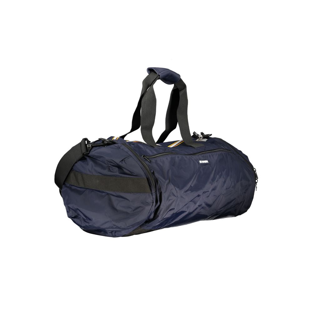 K-WAY Blue Polyamide Luggage And Travel, travel bag with adjustable strap, multiple pockets, contrasting details, logo.