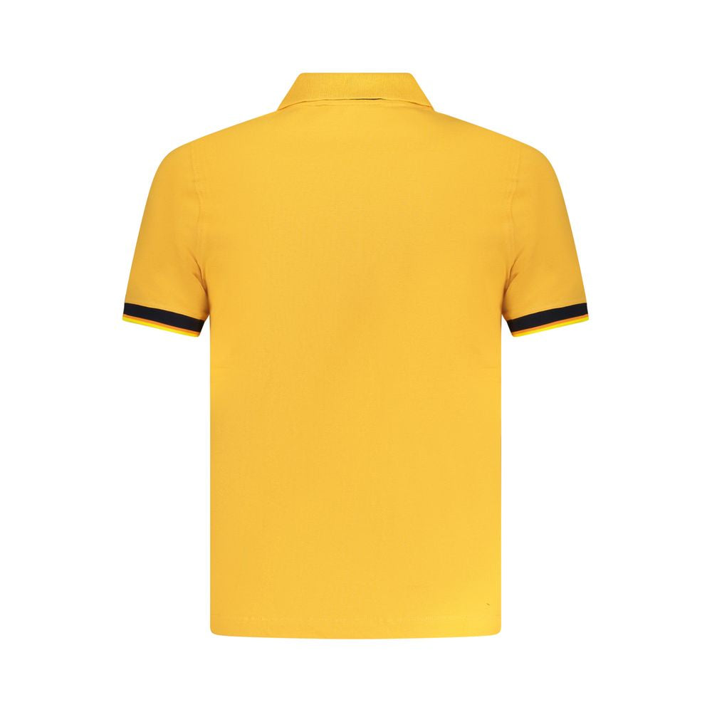 K-WAY Orange Cotton Polo Shirt with short sleeves, 2 buttons, contrasting details, and logo application, rear view