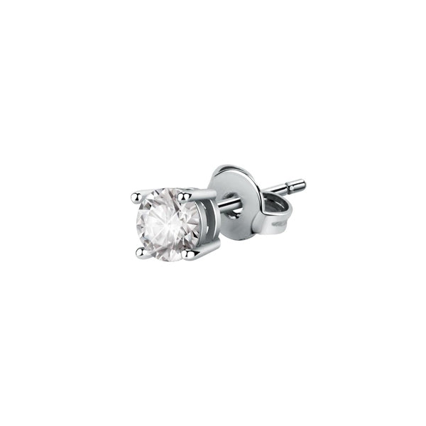 Elegant stud earring with crystal stone from LA PETITE STORY JEWELRY Mod. LPS02ARQ131, featuring a sleek silver finish.