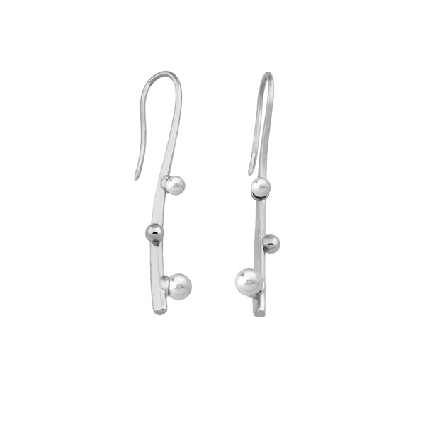 MAJORICA JEWELRY Mod. 15474.01.2.000.010.1 elegant silver earrings with multiple beads.