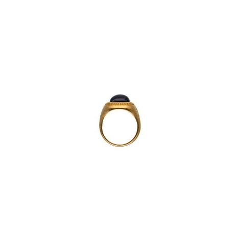 Gold ring with black gemstone, MAJORICA JEWELRY Mod. 17217.07.1.913.010.1, side view showcasing elegant design
