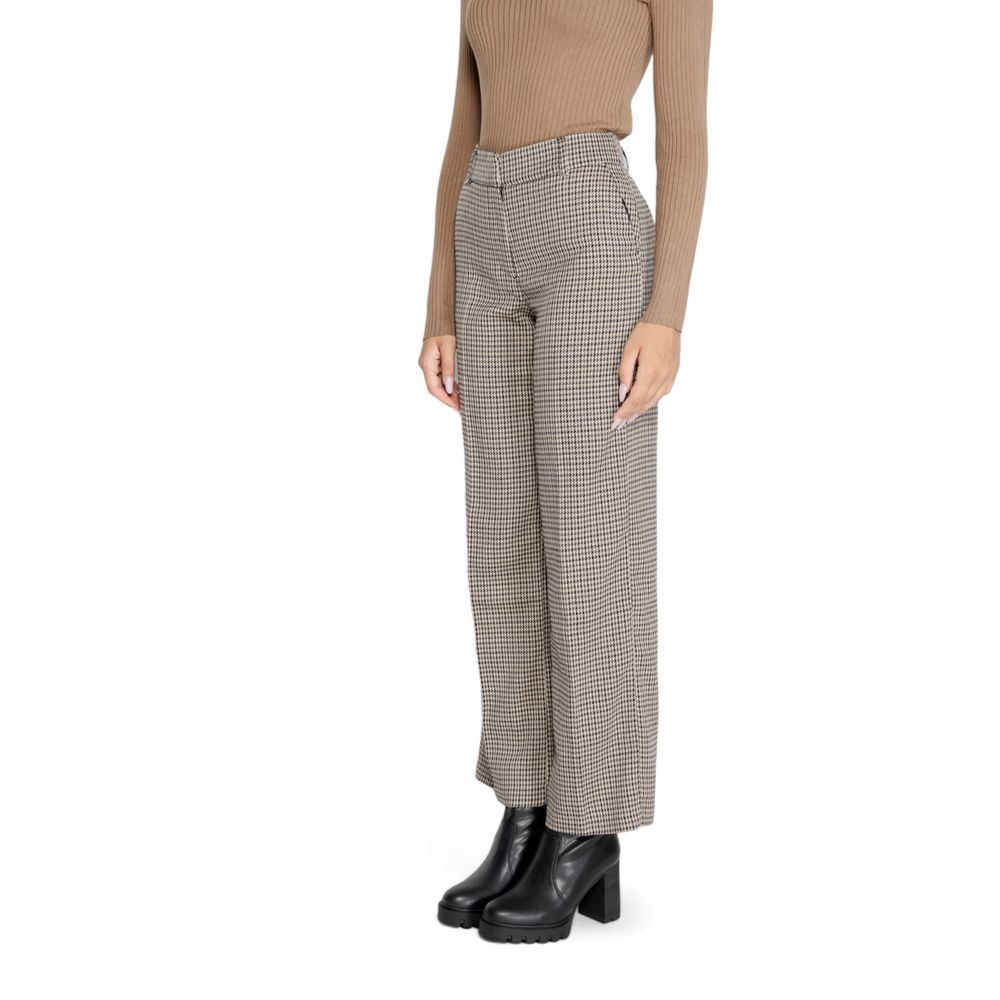 Only Beige Polyester Flared Pants