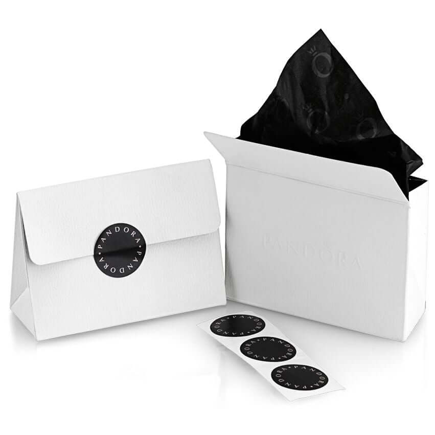 Luxury packaging for PANDORA JEWELRY Mod. 794060C01 with branded stickers and elegant gift bag.