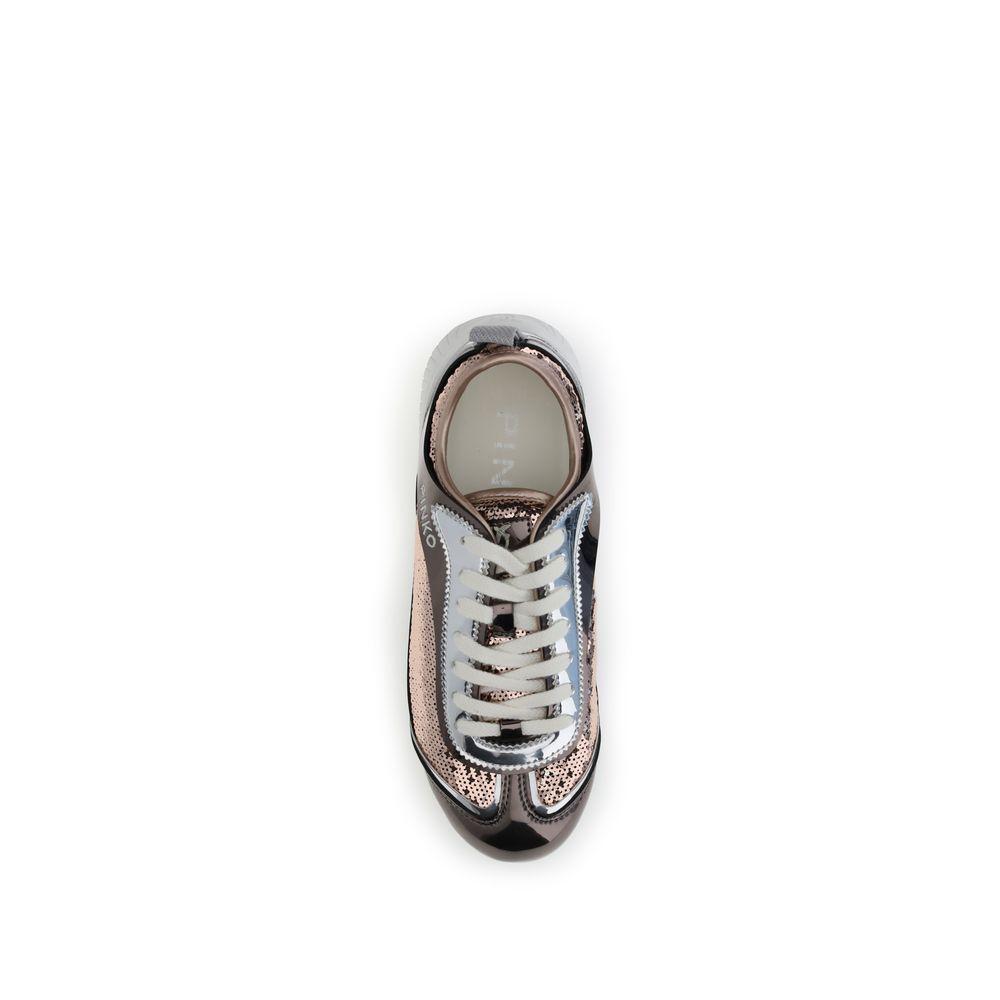 PINKO Sequined mirror fabric Reby 10 Sneakers PI-SS0123T046L15MIRRORTABA-EU36/US6