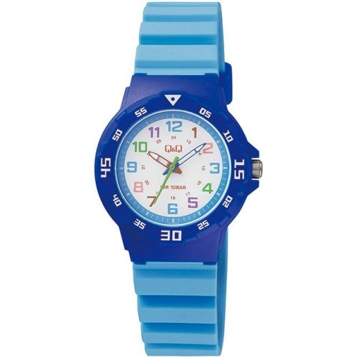 Q&Q FASHION Mod. VR19J009Y baby wristwatch, water resistant 10 ATM, 34mm plastic case, silicone strap, quartz movement, in official box