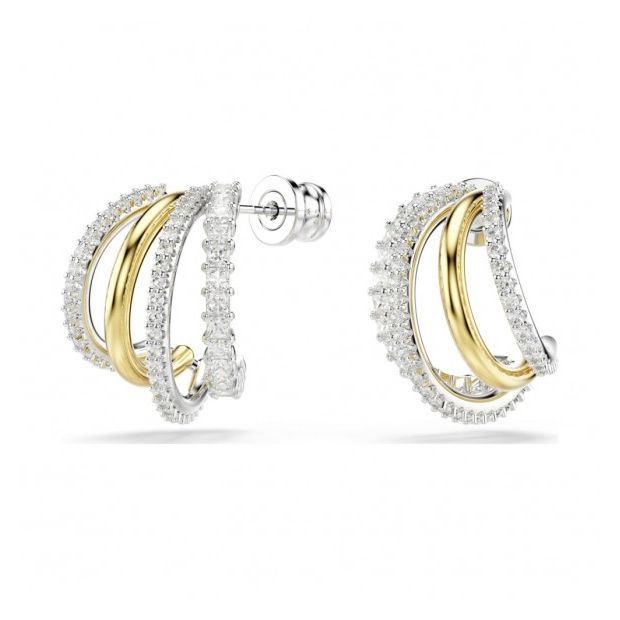 Elegant Swarovski earrings with sparkling crystals, SWAROVSKI JEWELS JEWELRY Mod. 5689718, luxurious design in silver and gold tone