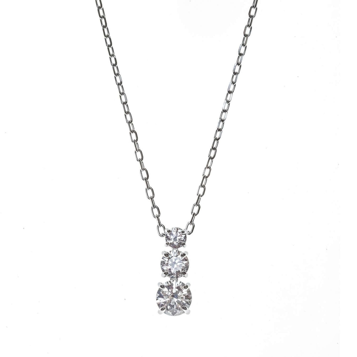 SWAROVSKI Mod. 5414970 pendant necklace with round cut stones, symbolizing eternal love, part of the Attract Trilogy collection.