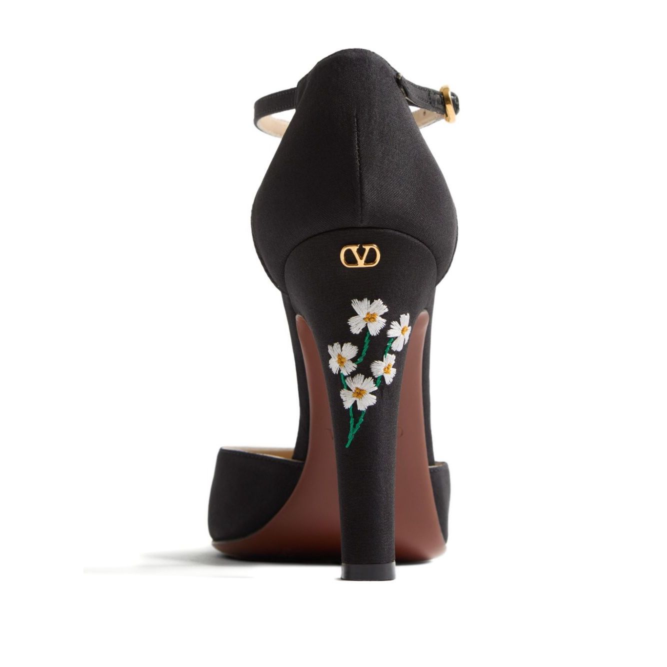 Valentino Garavani Hi Dolly Pumps In Fabric With Floral Embroidery 105mm