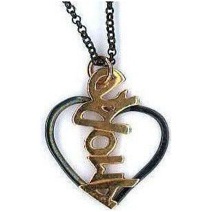 AMBROSINI JEWELS - PENDENTE ARGENTO 925° cuore finitura brunita lucida scritta rosé PENDANT