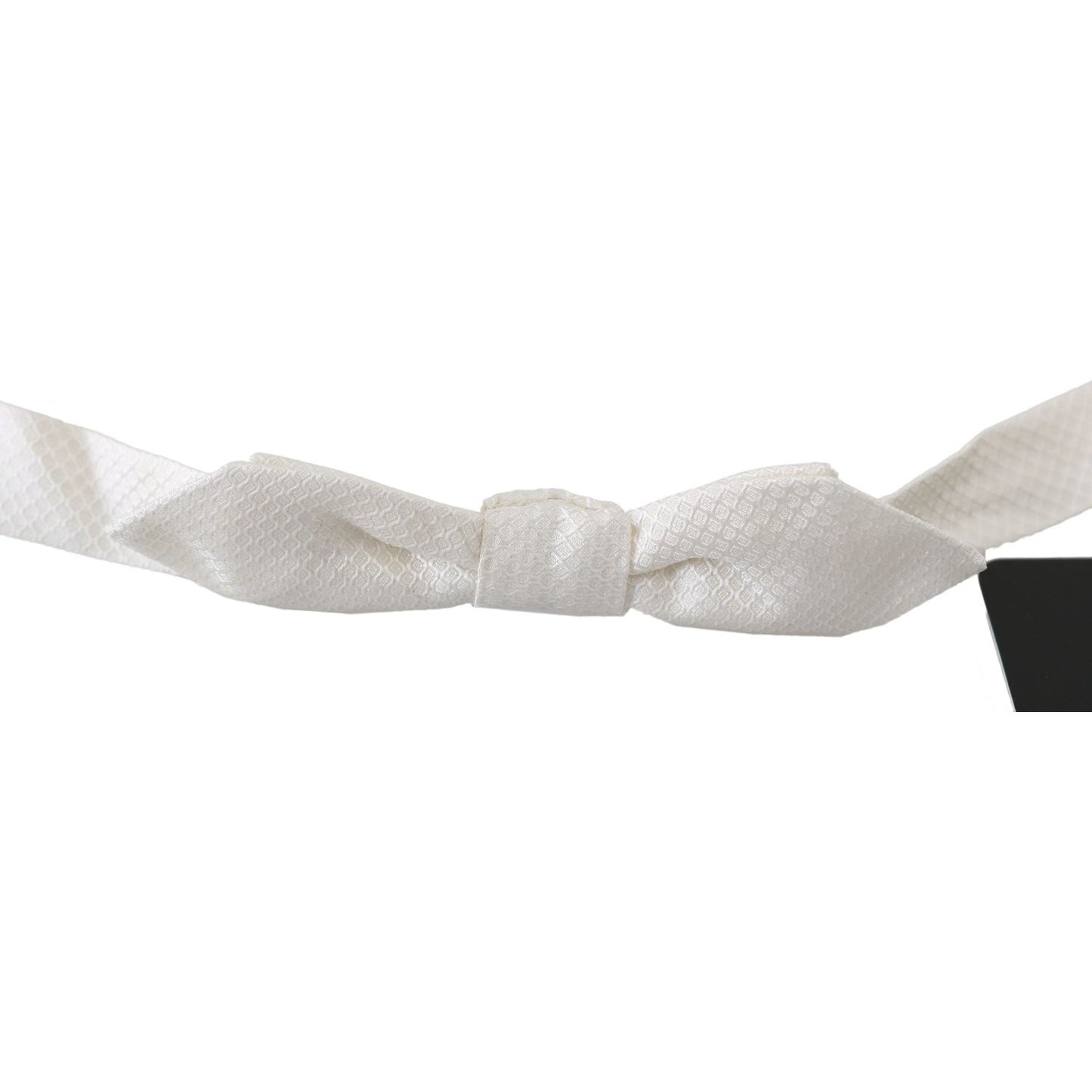 Dolce & Gabbana White 100% Silk Slim Adjustable Neck Papillon Men Tie