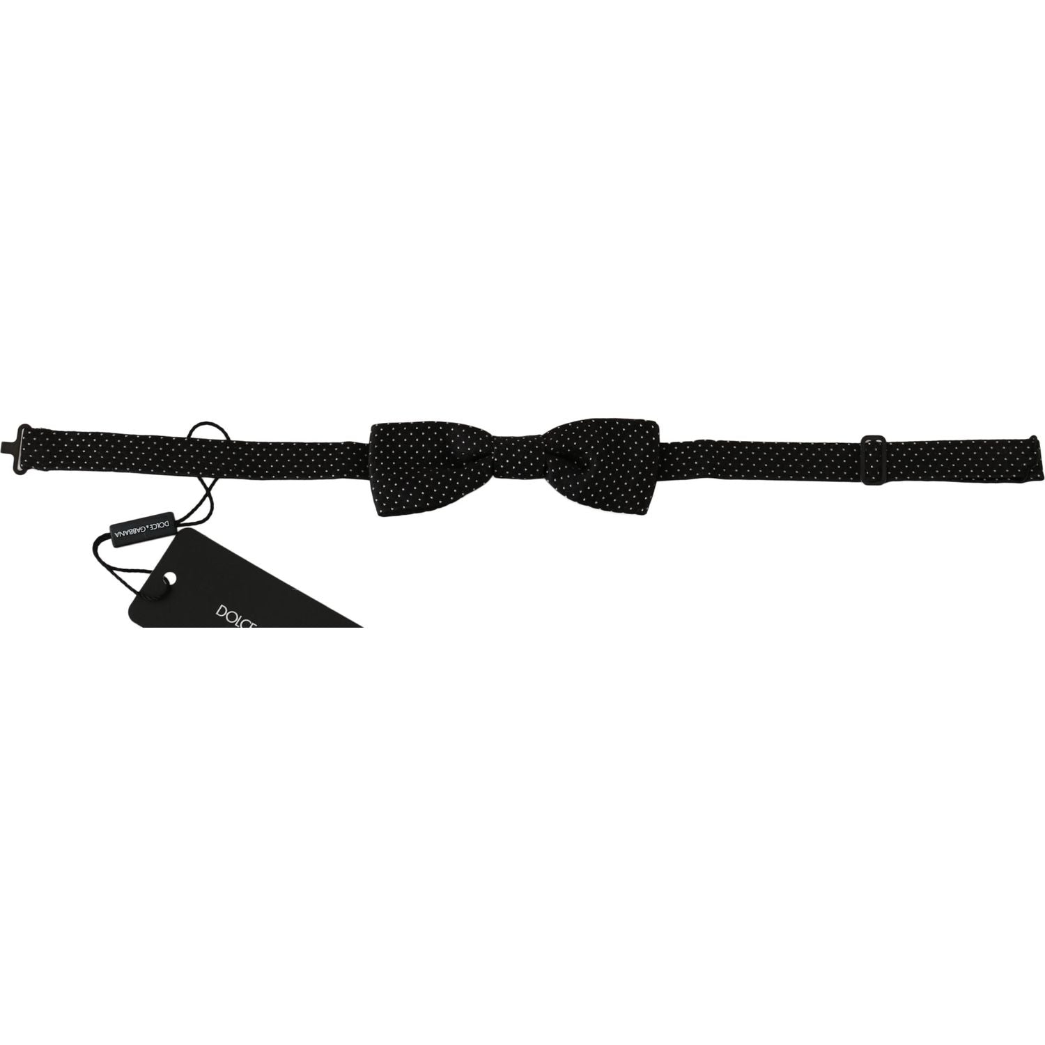 Dolce & Gabbana Black Polka Dots Silk Adjustable Neck Papillon Men Bow Tie