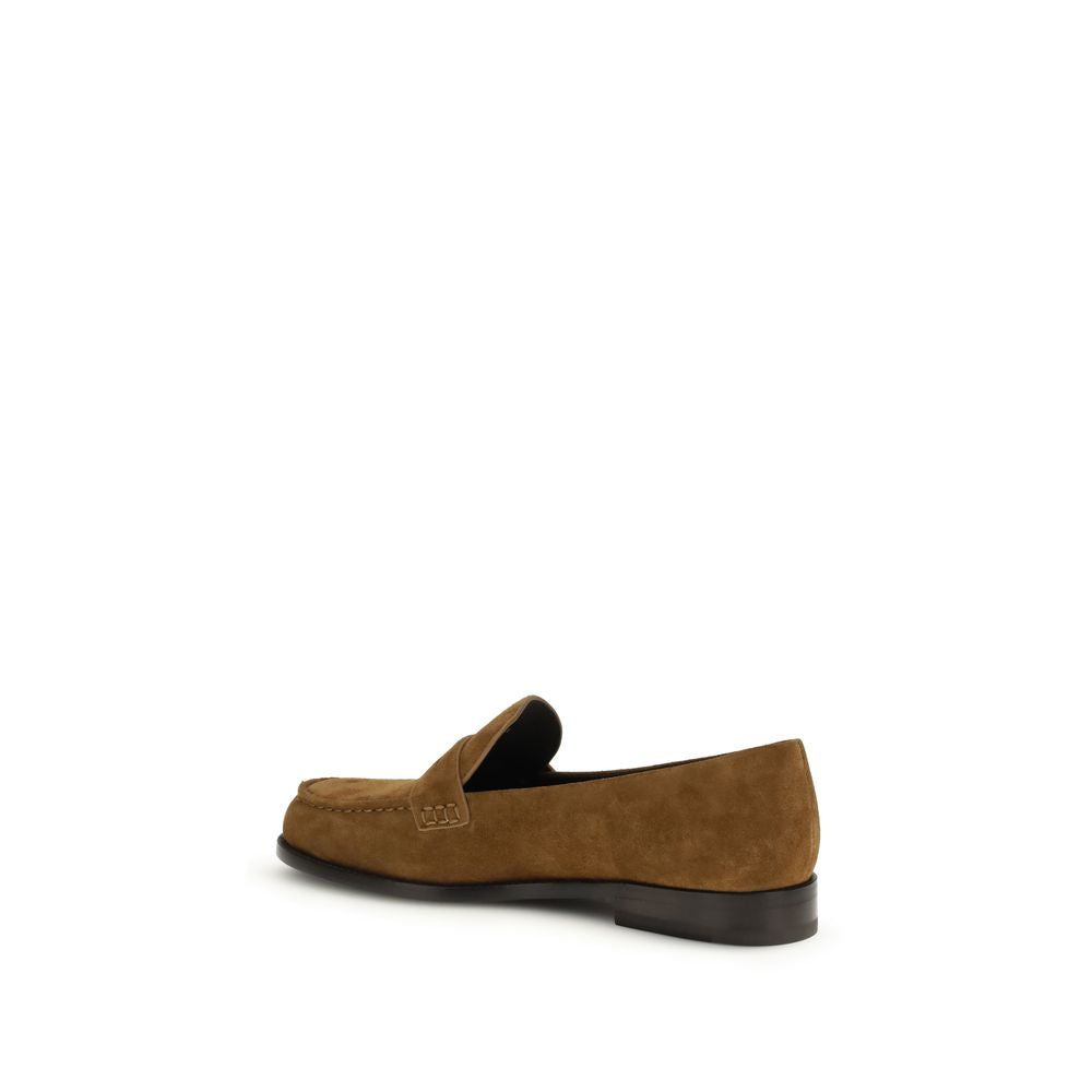 Tory Burch Beige Calf Leather Bos Taurus Slip-On Loafers
