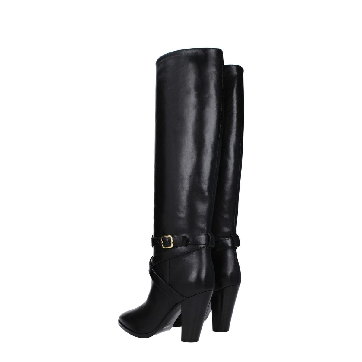 Celine Black Leather High Heel Boots