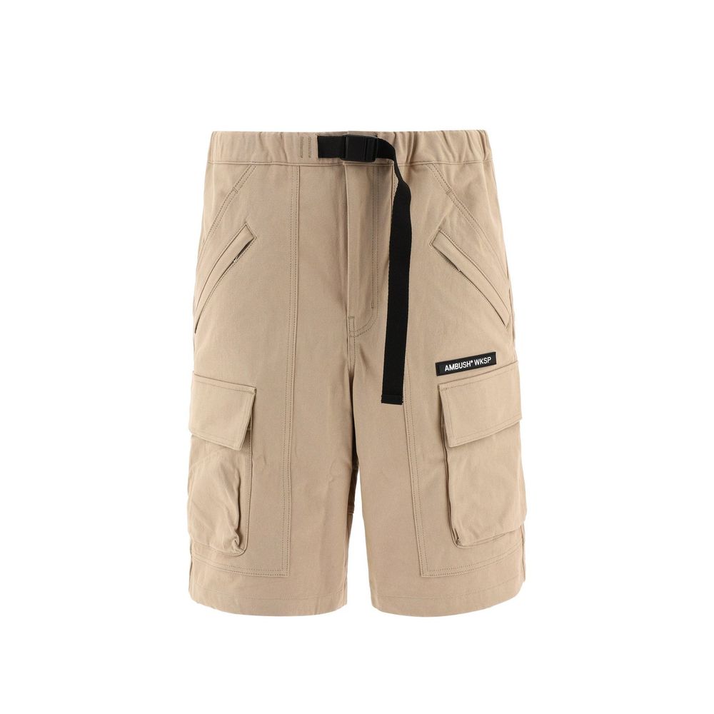 Ambush Beige Cotton Bermuda Shorts