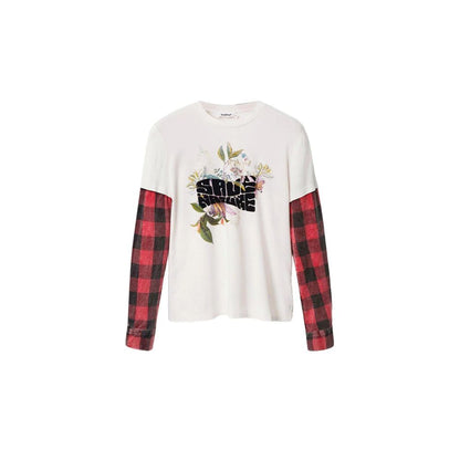 Desigual White Cotton T-Shirt