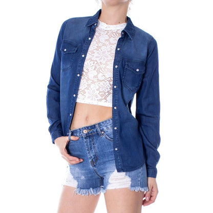 Vila Clothes Blue Denim Shirt
