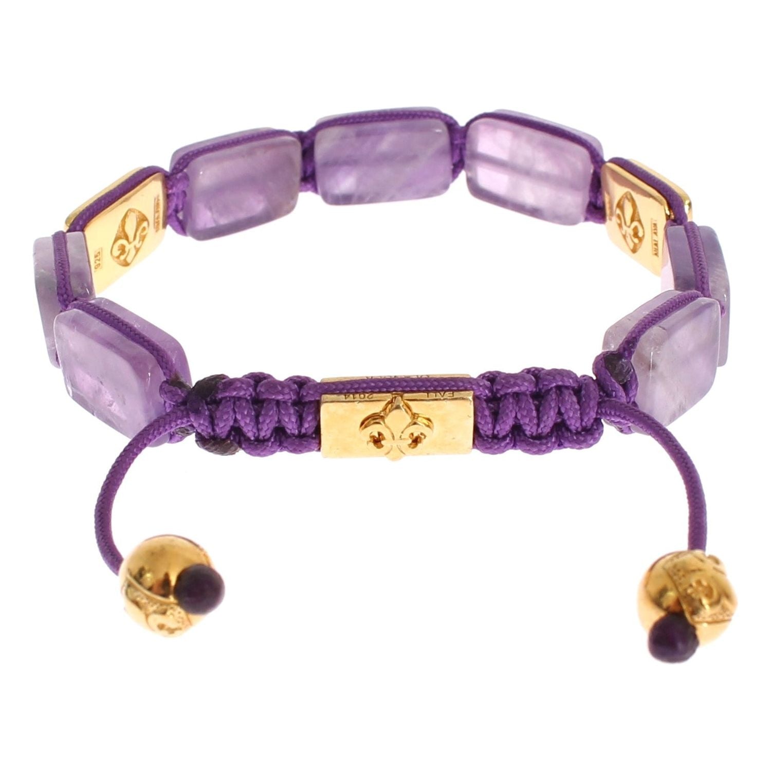 Nialaya CZ Amethyst 18K Gold 925 Bracelet