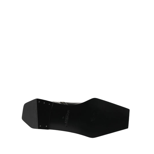 Dolce & Gabbana Black Leather Zip Closure Ankle Boots Shoes