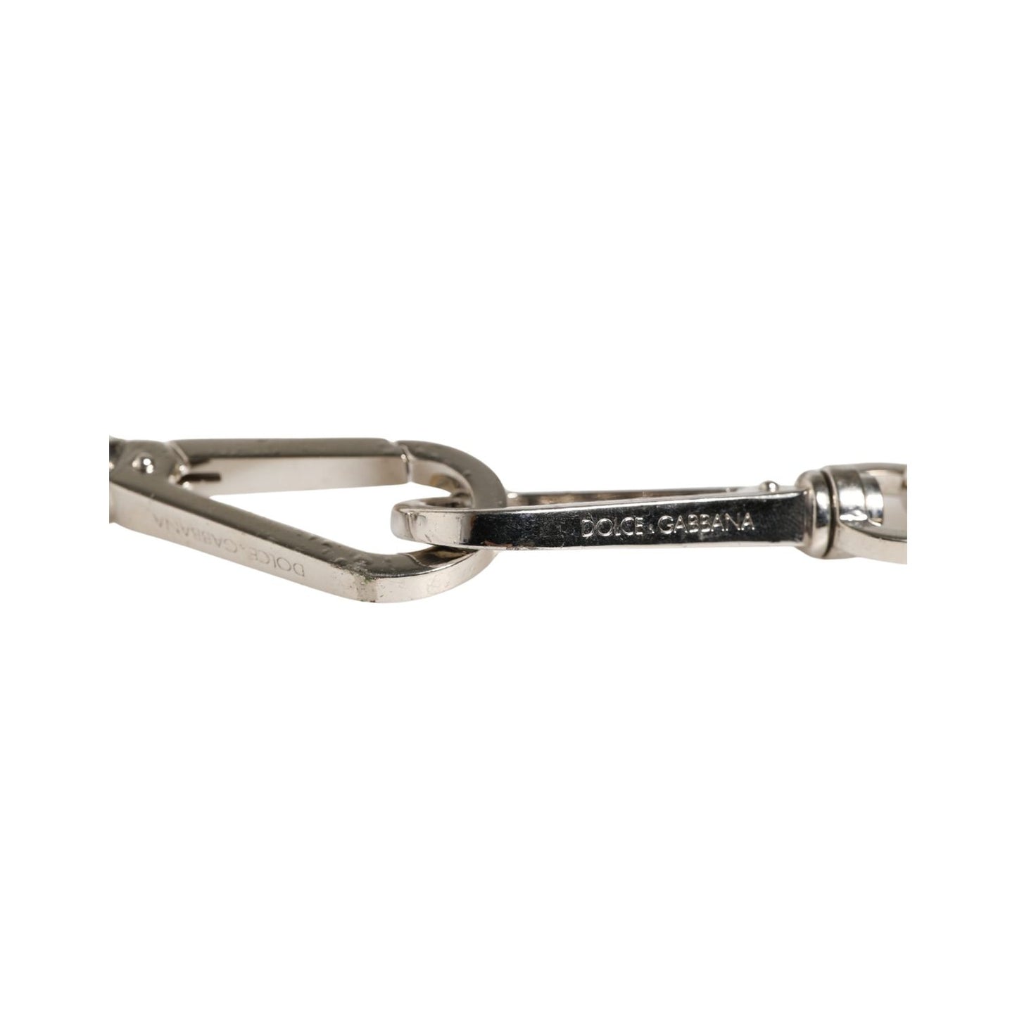 Dolce & Gabbana Black Leather Silver Chain Bag Accessory Shoulder Strap