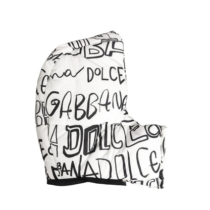 Dolce & Gabbana White Logo Print Whole Head Wrap Capello Hat