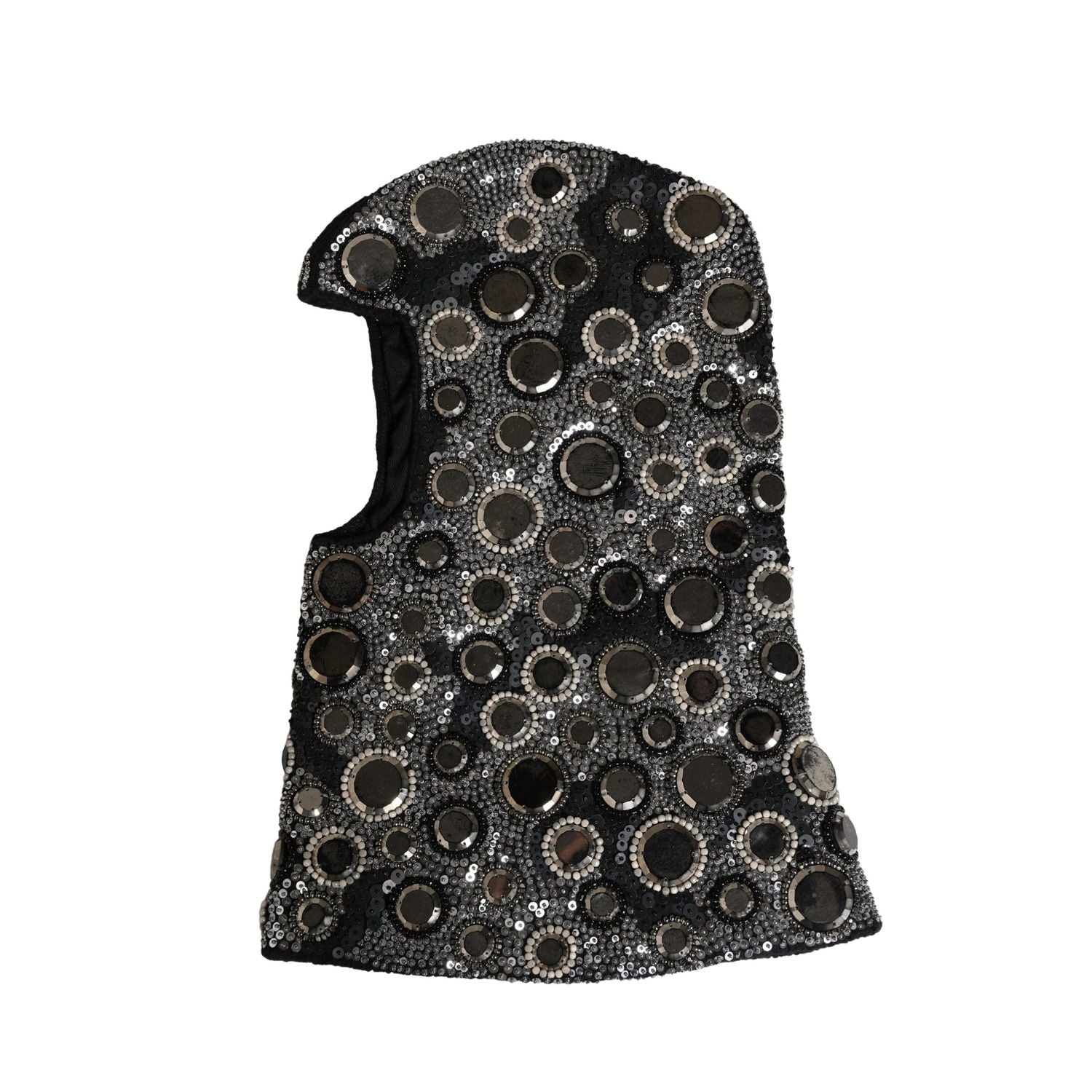 Dolce & Gabbana Black Wool Crystal Embellished Balaclava Hat