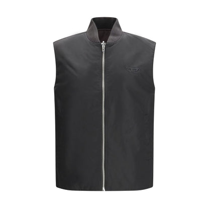 Diesel Brown Polyamide Sleeveless Jacket