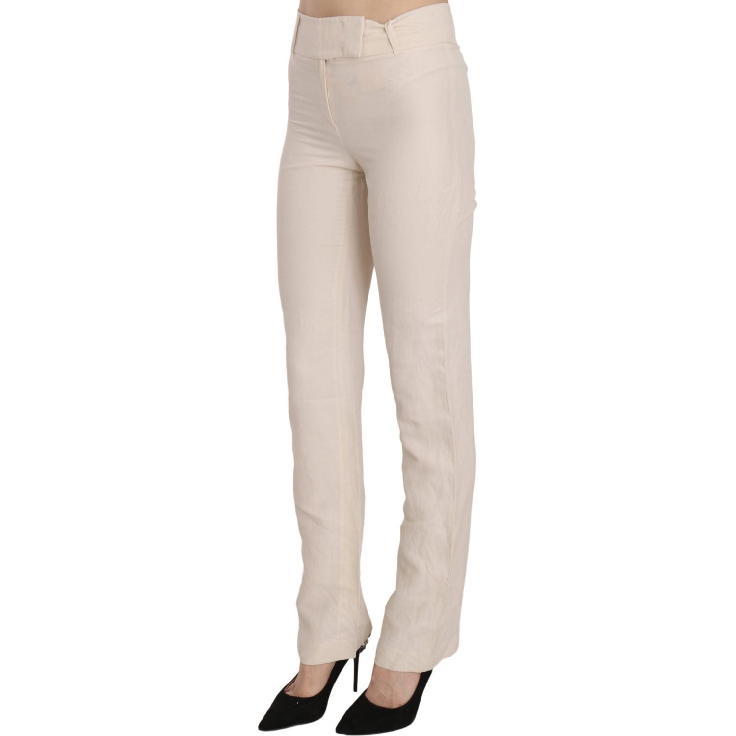 بنطلون LAUREL Elevated White بخصر مرتفع وواسع