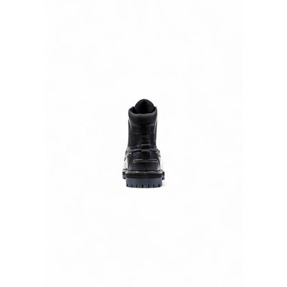 Timberland Black Leather Lace-Up Boots