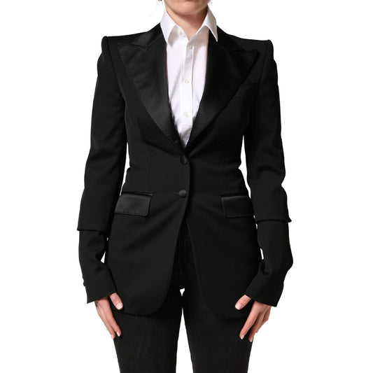 Dolce & Gabbana Black Wool Single Breasted Blazer Jacket