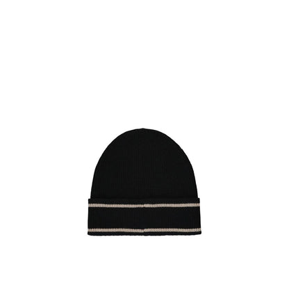 Balmain Black Merino Wool Beanie