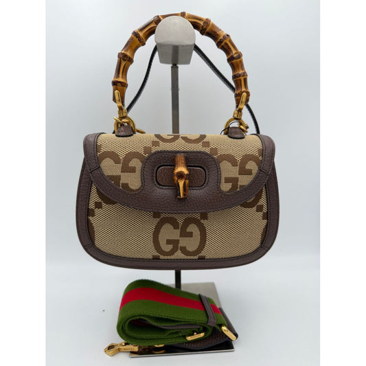 Gucci GUCCI BAMBOO 1947 GG Canvas Handbag