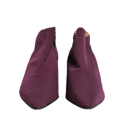 Dolce & Gabbana Purple Suede AnkleBoots Shoes