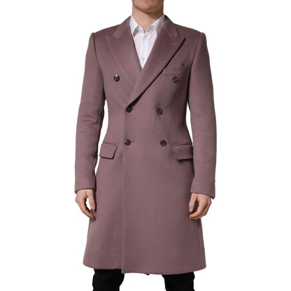 Dolce & Gabbana Brown Double Breasted Men Trench Coat Jacket