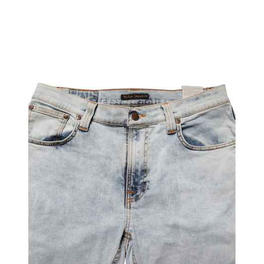 Nudie Jeans Light Blue Cotton Stretch Skinny Fit Men Denim Trouser JEANS