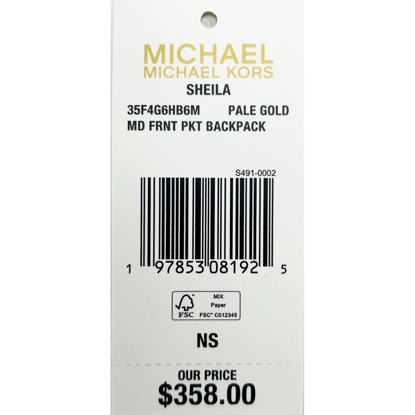 Michael Kors Sheila Medium PVC Backpack Bookbag