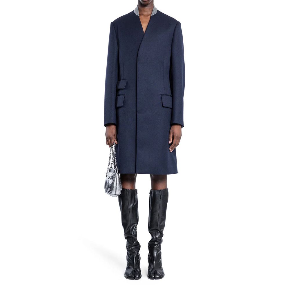 Maison Margiela Blue Wool Coat