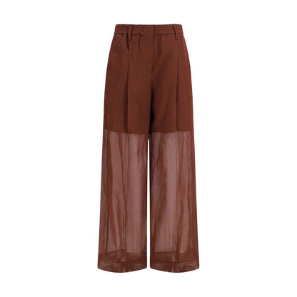 Brunello Cucinelli Brown Cotton Casual Pants