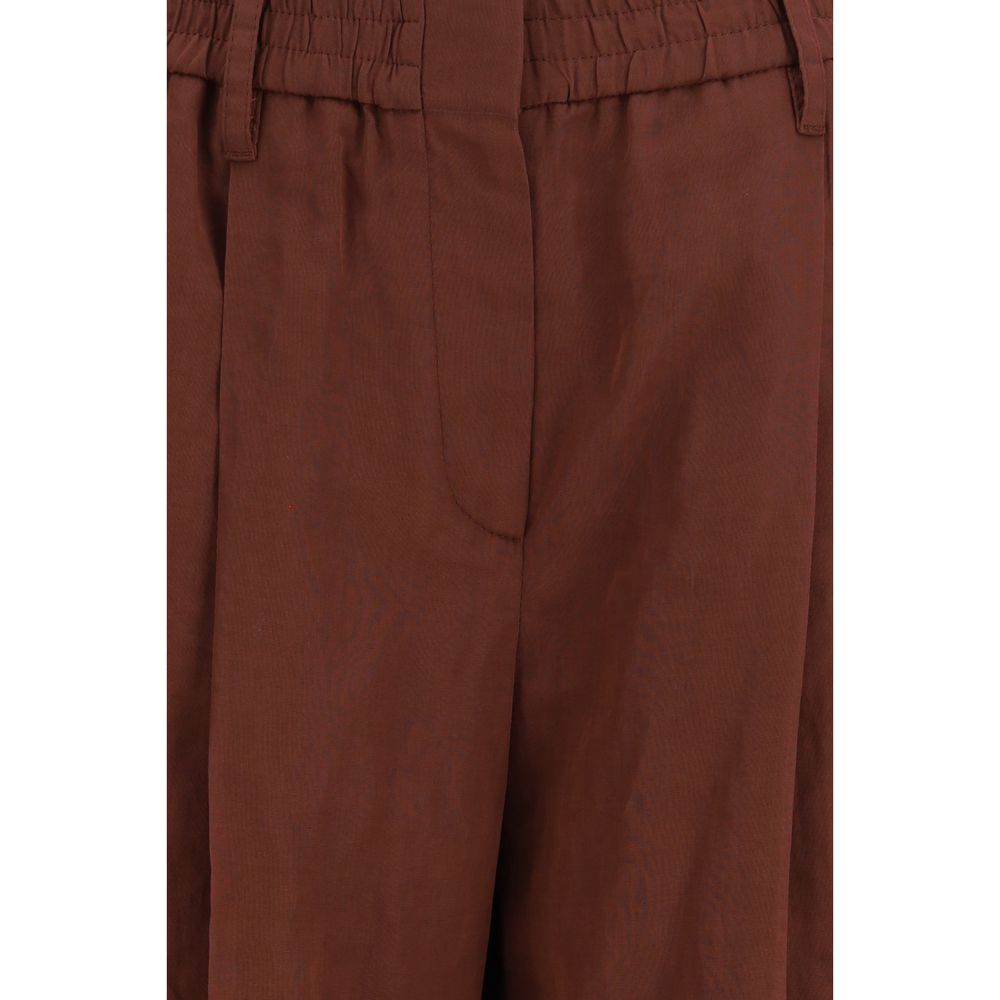 Brunello Cucinelli Brown Cotton Casual Pants