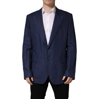 Dolce & Gabbana Blue Single Breasted 2 Button Suit Jacket