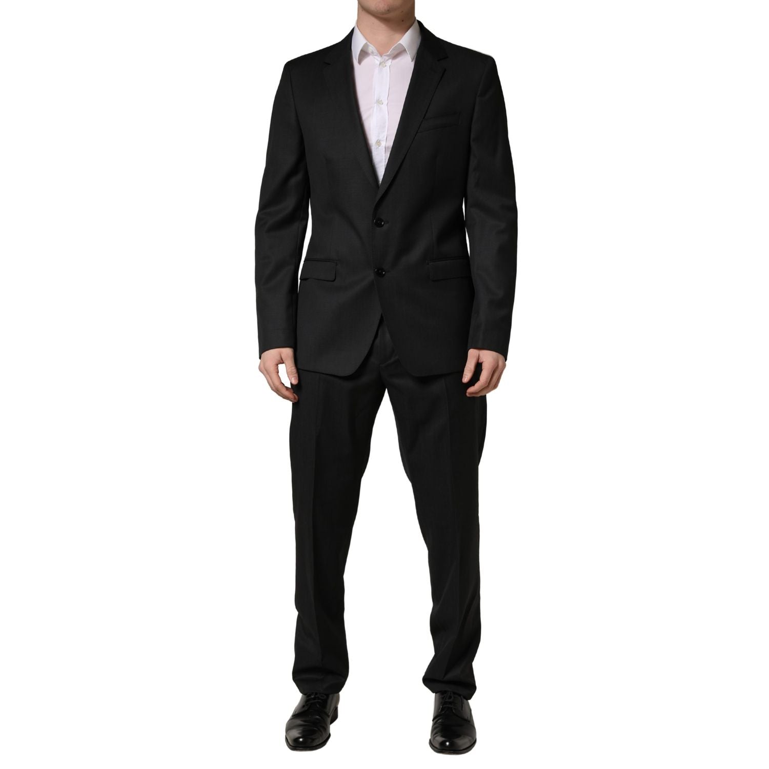 Dolce & Gabbana Black Wool 2 Buttons Formal 2 Piece Suit