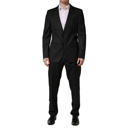 Dolce & Gabbana Black Wool 2 Buttons Formal 2 Piece Suit