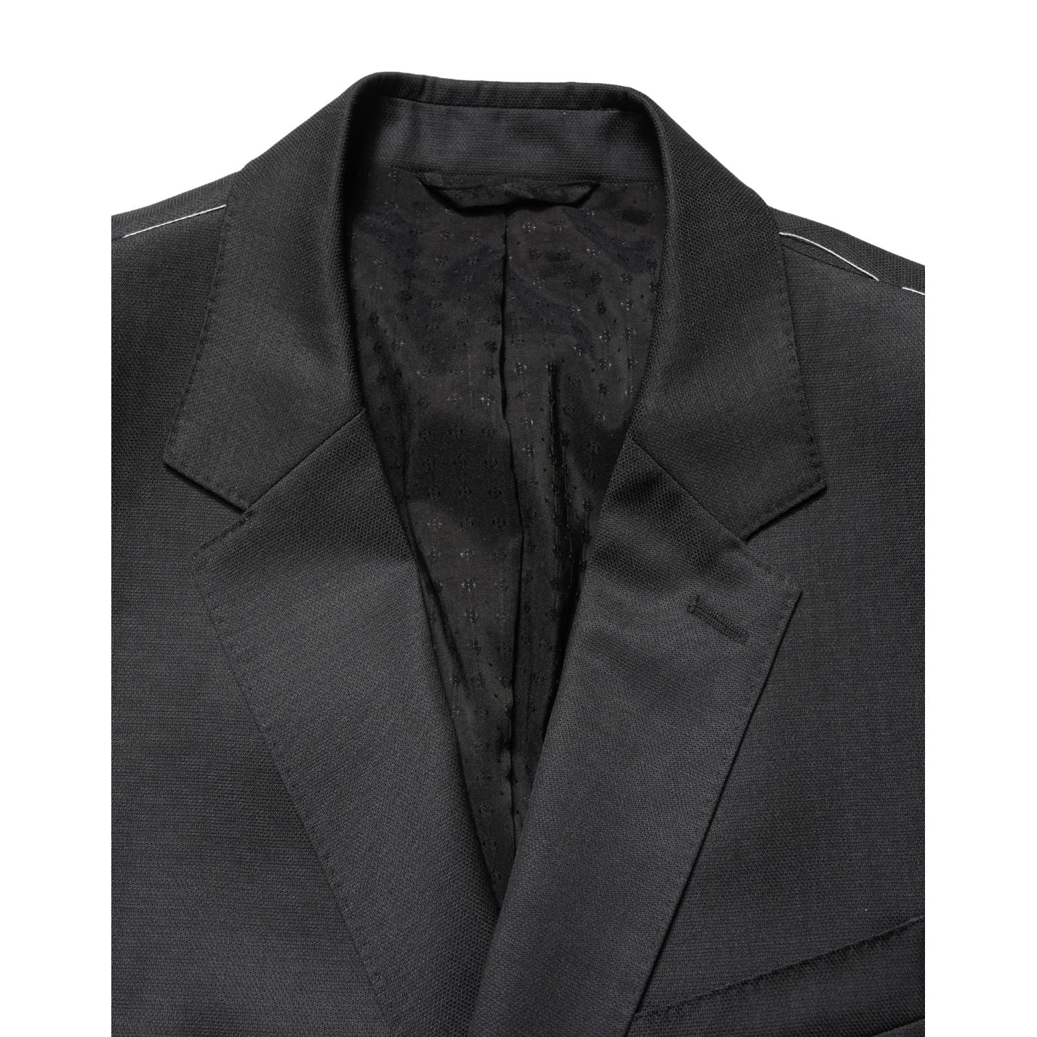 Dolce & Gabbana Black Wool 2 Buttons Formal 2 Piece Suit