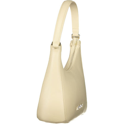 Mario Valentino Beige Polyurethane Women's Bag with Adjustable Shoulder Strap