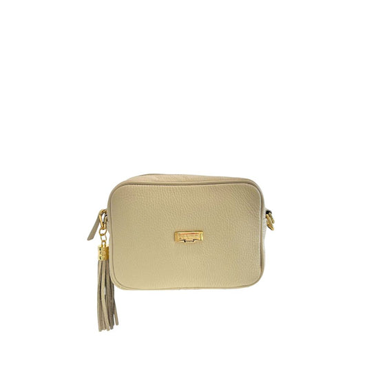 Baldinini Trend Beige Cowhide Leather Women Crossbody Bag